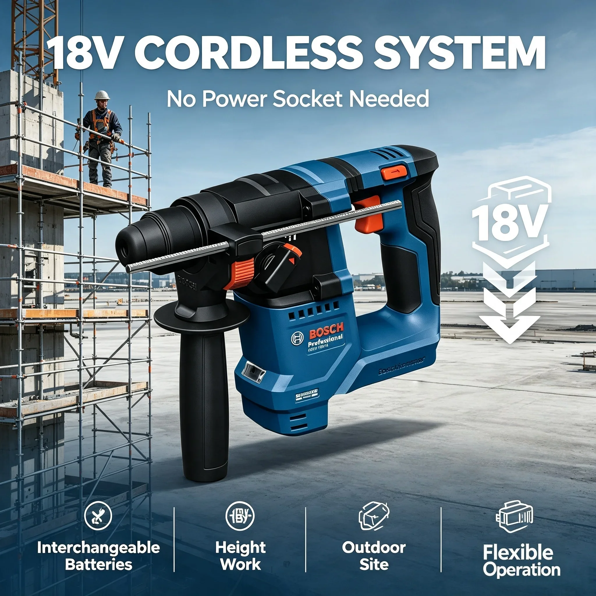 Power Tools Professional - Bosch GBH 18V-18 – akumulatorowe młotowiertarki